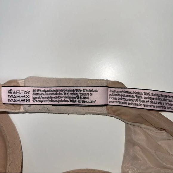 Victoria’s Secret Lined Perfect Coverage Tan Push-up T-shirt Bra 36B Women’s - Picture 9 of 10